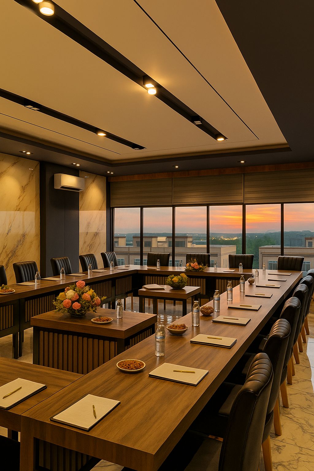 Modern meeting room at Bona Ventura Hotel